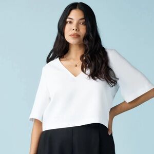 *NWT* VETTA Classic Capsule The Cropped Blouse, White, size Small